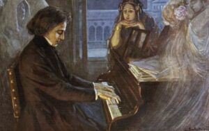 Chopin playing the piano