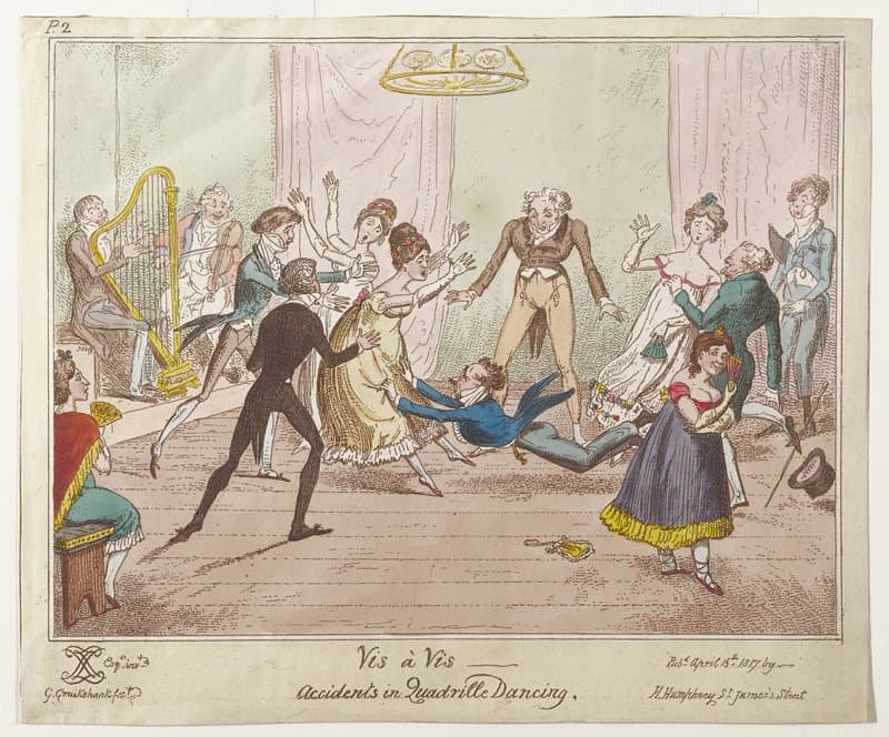 George Cruikshank: Vis à Vis / Accidents in Quadrille Dancing, 1817 (Minneapolis Institute of Art)