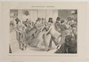 Cruikshank: The Drunkard’s Children, illustration 3: From the Gin Shop to the Dancing Rooms, from the Dancing Rooms to the Gin Shop, the Poor Girl is Driven on in That Course Which Ends in Misery, 1848 (Minneapolis Institute of Art)