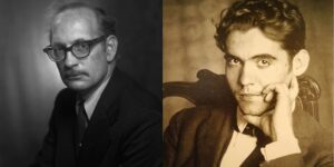 Collage of composer George Crumb and artist Federico García Lorca