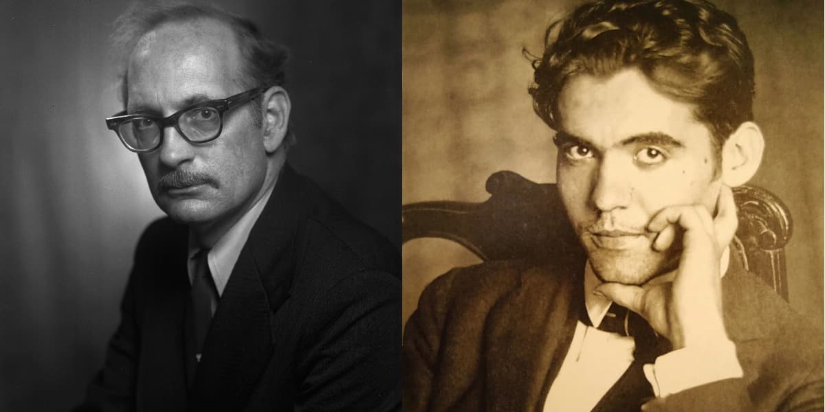 Collage of composer George Crumb and artist Federico García Lorca