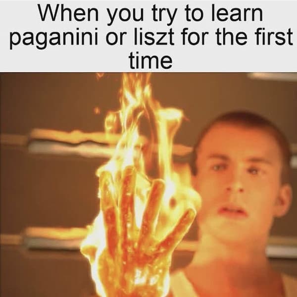 Learn Liszt or Paganini the first time meme