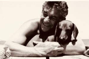 Leonard Bernstein and his dog Henry