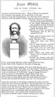 Elegy to Jacques Offenbach in the illustrated English magazine, Punch.