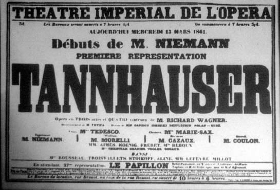 Poster of Richard Wagner's Tannhäuser performance in Paris