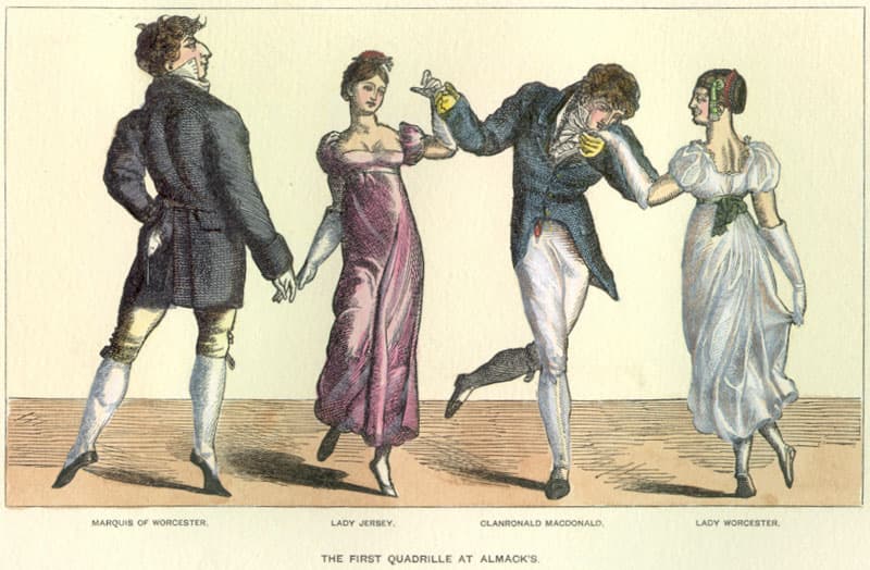 Joseph Grego: The First Quadrille at Almack’s, introduced by Lady Jersey, from The Reminiscences and Recollections of Captain Gronow, 1862