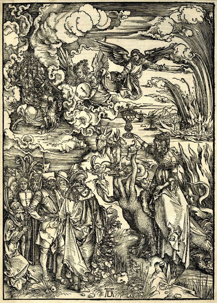 Dürer: Apocalipsis cum figuris: 13. The Whore of Babylon, 1498