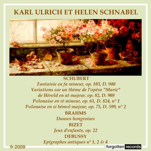 Album cover of a 1954 recording of Schubert's Fantasie in F minor, Op. 103, D. 940 for Piano Four-Hand