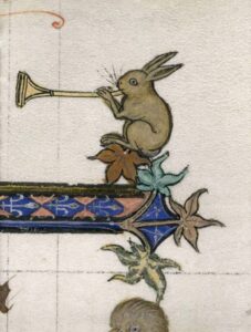 Rabbit and a horn (British Library (London) Royal 3 D VI)