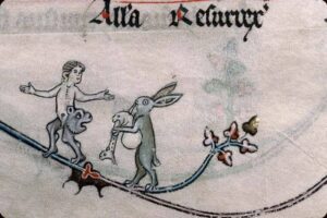 Rabbit and bagpipes - (Verdun, Bibl. mun., ms. 0107)