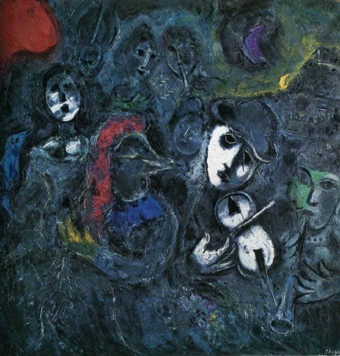 Marc Chagall: Clowns at Night, 1957