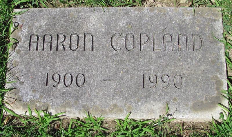 Grave memorial of Aaron Copland