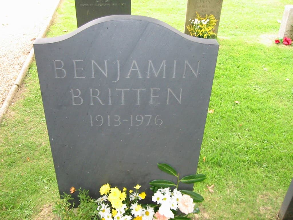 Grave memorial of composer Benjamin Britten
