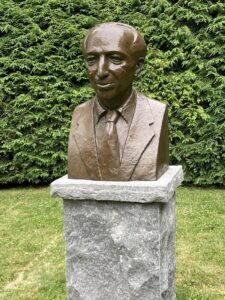 Sculpture of composer Aaron Copland in Tanglewood