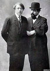 Photo of composer André Caplet and Claude Debussy