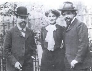 Photo of composer Claude Debussy and Paul Dukas, 1896