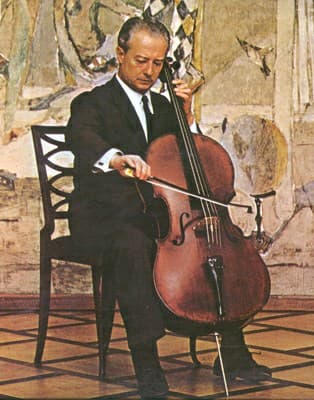Photo of cellist Pierre Fournier performing
