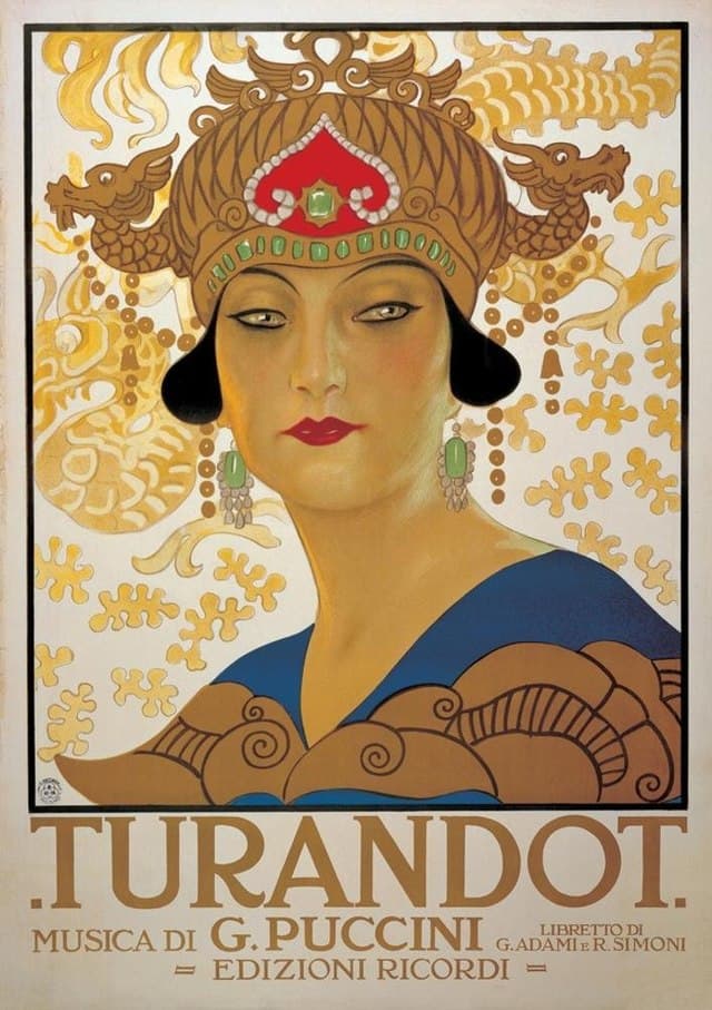 Poster designed for Puccini's opera Turandot performance