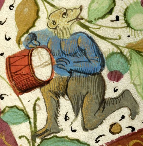 Bear and drum Breviary (Morgan Library), MS M. 8, fol. 258r)