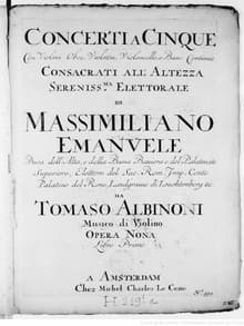 Score cover of Tomaso Albinoni's Concerti Op. 9