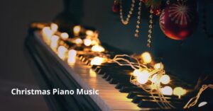 Christmas piano music banner
