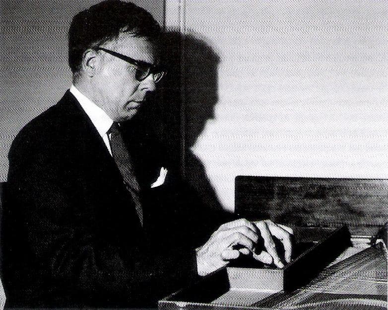 Ralph Kirkpatrick playing the harpsichord