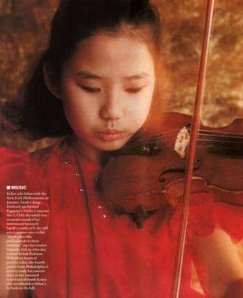 Violinist Sarah Chang being featured on Life Magazine in 1993
