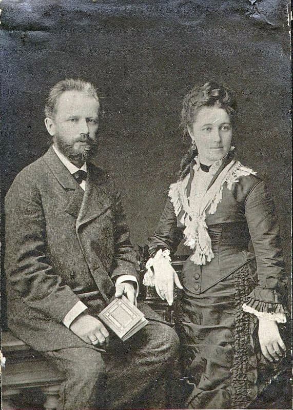 Composer Tchaikovsky with his wife Antonia Miliukova