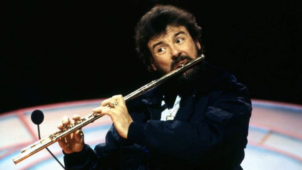 Flutist James Galway performing