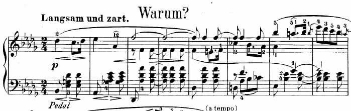 Music score of Robert Schumann's Fantasiestücke, Op. 12 No. 3