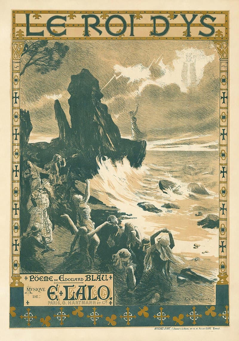 Poster for the première performance of Édouard Lalo's Le roi d'Ys.