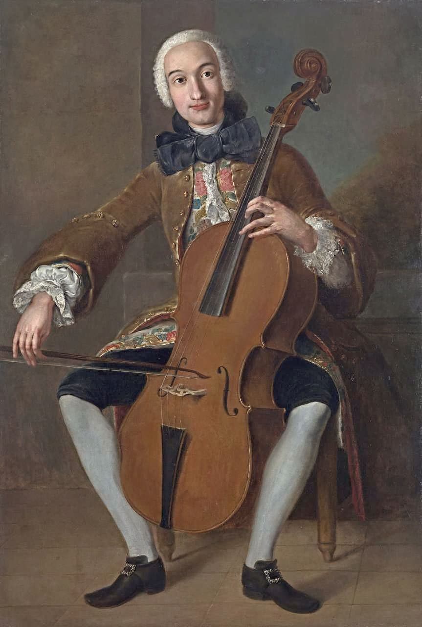 Pompeo Batoni: Luigi Boccherini playing the violoncello, ca 1767 (National Gallery of Victoria)