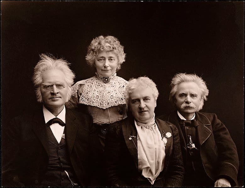 Bjørnstjerne Bjørnson and Karoline Bjørnson together with Nina and Edvard Grieg