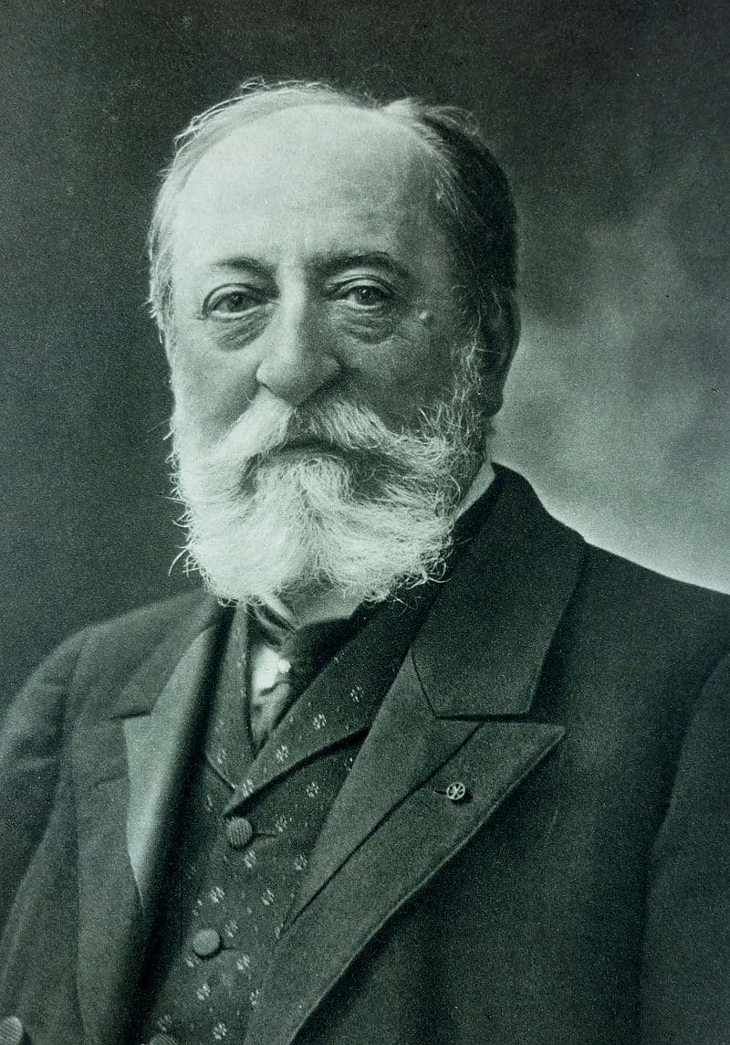 Black and white photo of composer Camille Saint-Saëns