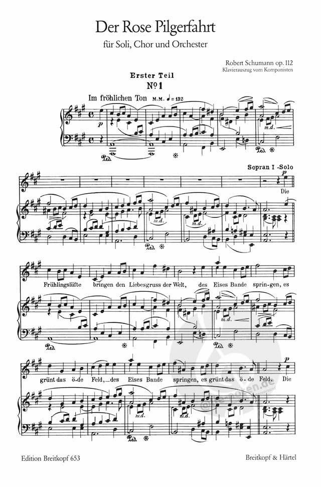 Robert Schumann: Der Rose Pilgerfahrt music score