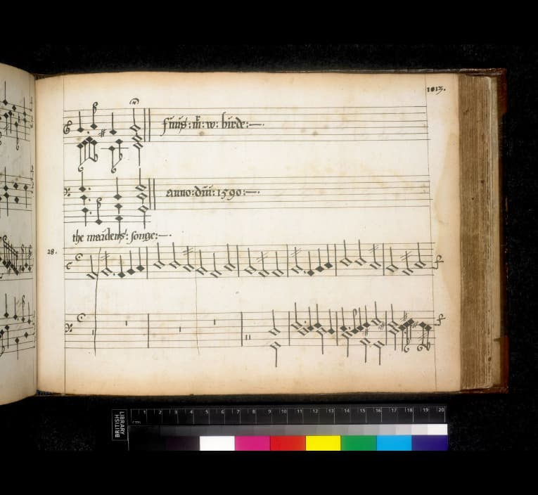 My Ladye Nevells Booke, Byrd: The Maidens’ Song, fol. 113r (British Library)