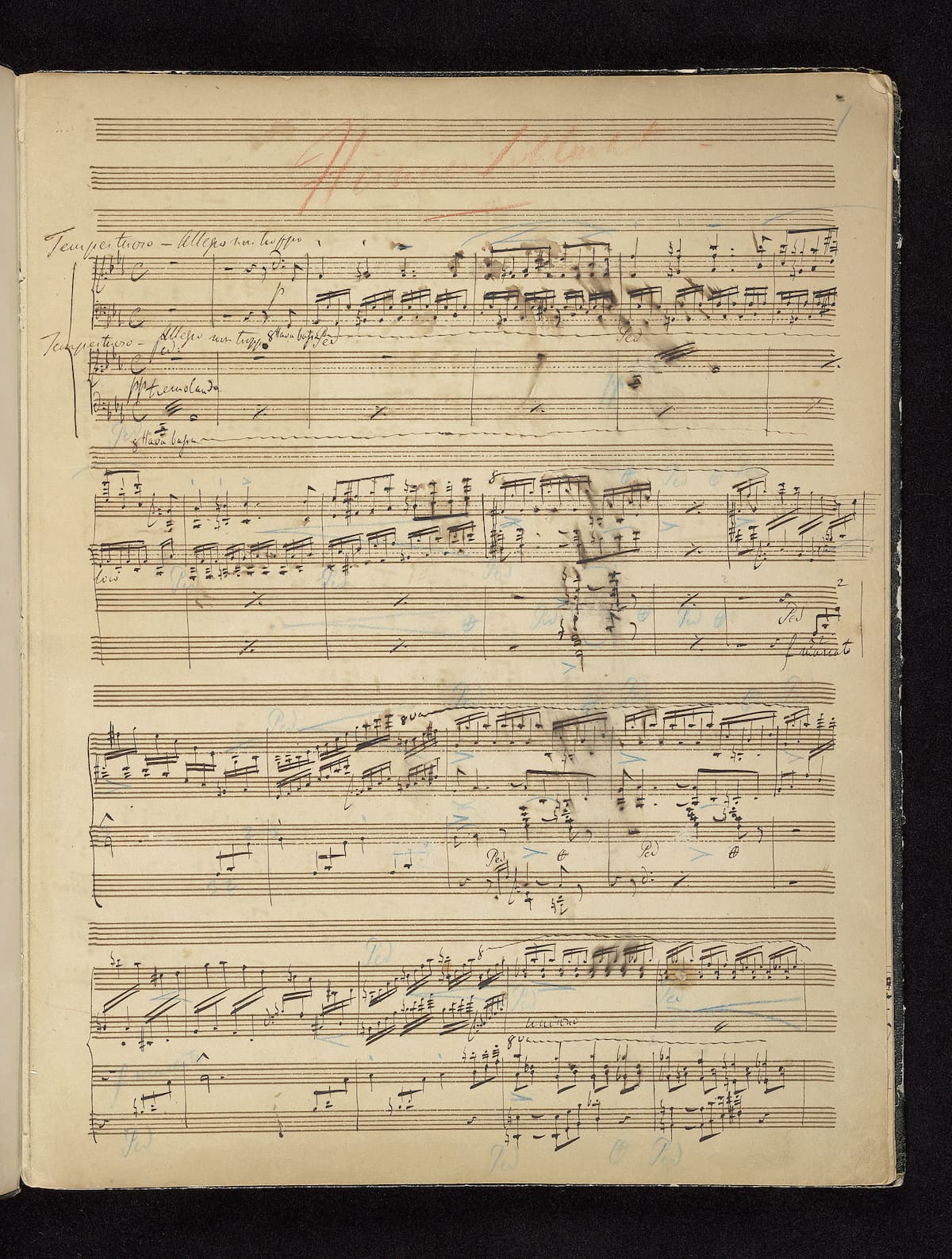 First page of Franz Liszt's Hunnenschlacht manuscript