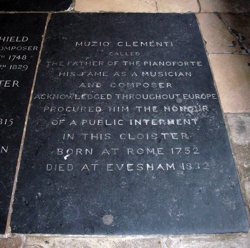 Memorial stone of Muzio Clementi in Westminster Abbey