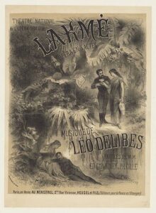Poster for the premiere of Léo Delibes' Lakmé