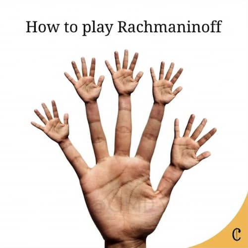 how to play Rachmaninoff music joke