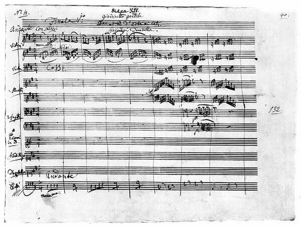 Manuscript of Mozart's Così fan tutte