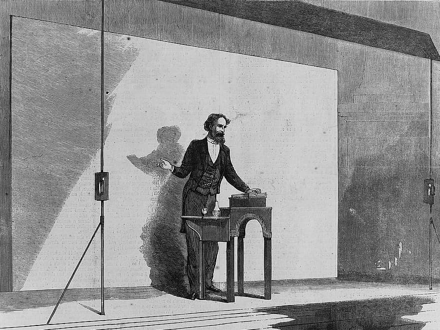 Charles Dickens during a public reading in 1867