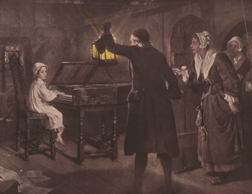 The Child Handel discovered by his Parents, by Margaret Isabel Dicksee