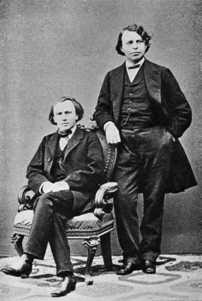 Joseph Joachim and Johannes Brahms, 1855