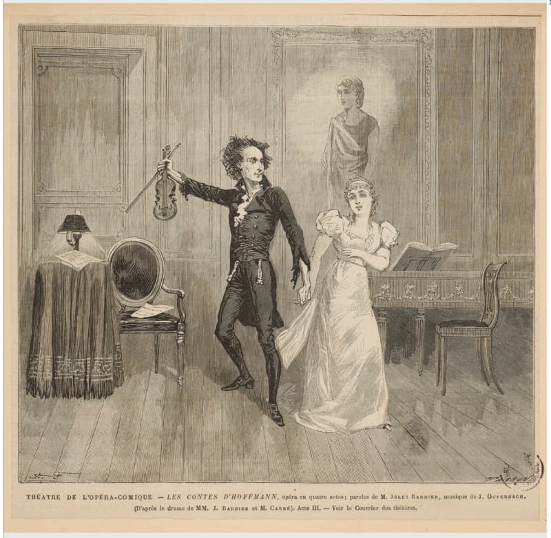 Les contes d'Hoffmann, Antonia act, showing Antonia and Dr. Miracle