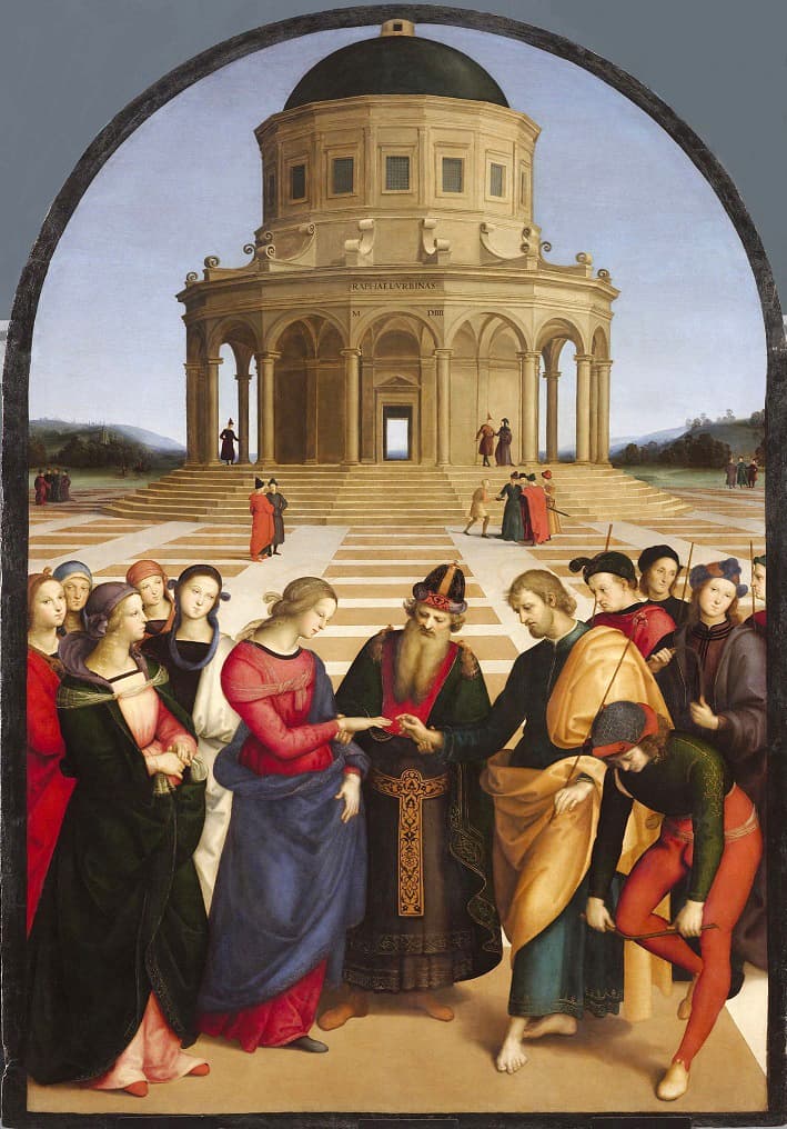 Raphael: Lo Sposalizio (The Marriage of the Virgin), 1504 (Milan: Pinocoteca di Brera)