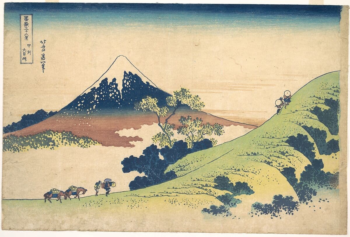 Hokusai: Thirty-six Views of Mount Fuji: The Inume Pass in Kai Province, ca. 1831-32 (New York: Met Museum)