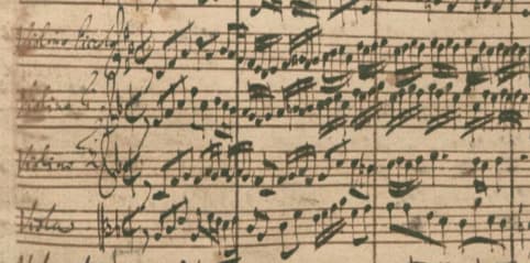 Manuscript of Bach's Brandenburg Concerto No. 1