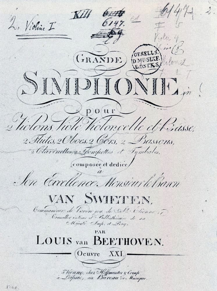 Beethoven's Symphony No. 1, first edition