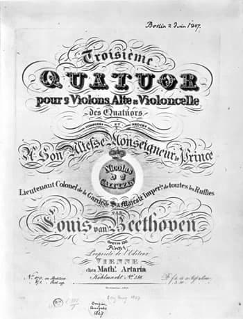 Music score cover of Beethoven's String Quartet Op. 130